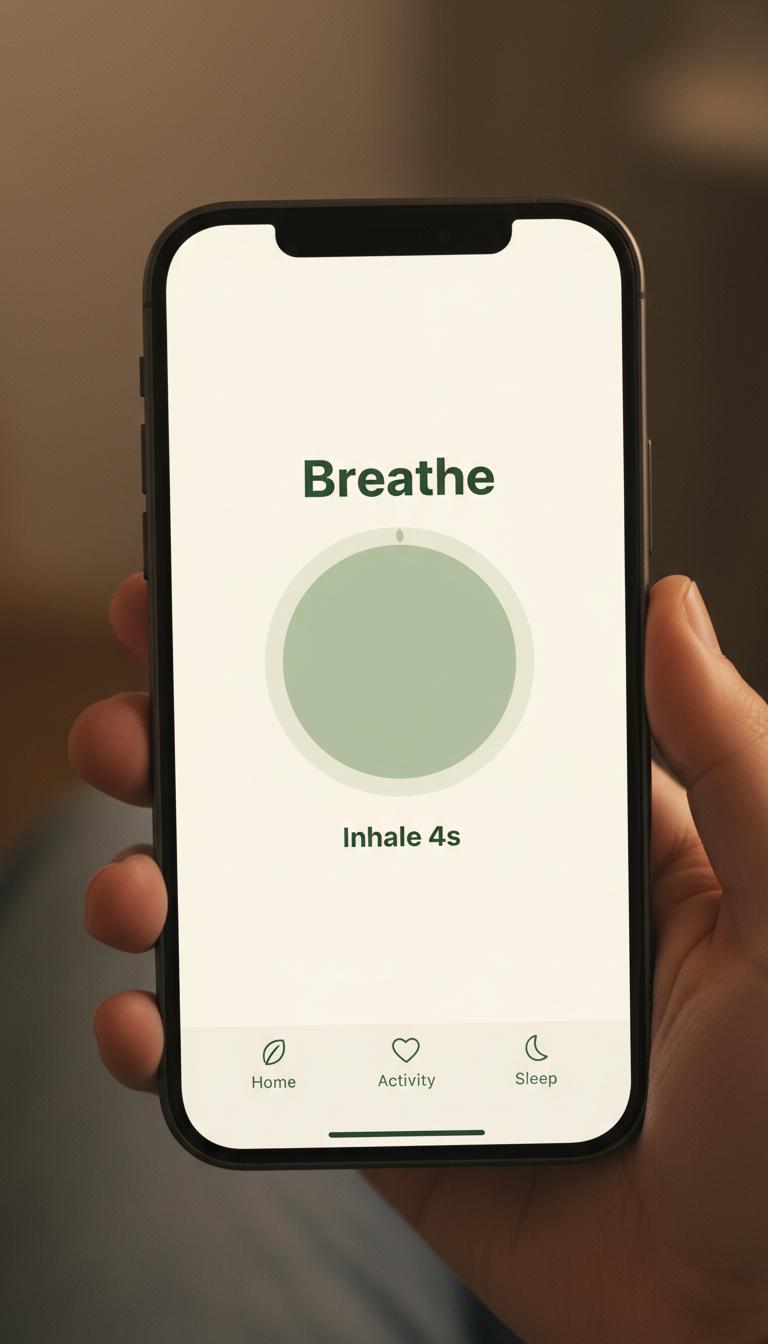 Breathing guide screen